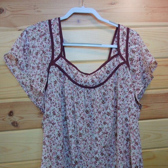 Torrid Crinkle Chiffon Flutter Sleeve Top Torrid Sz 1 or 14/16 - Picture 2 of 5